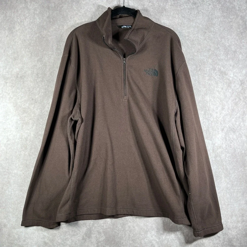 The North Face Pullover‎ Mens Size XL Brown Fleece Quarter Zip Preppy Gorpcore